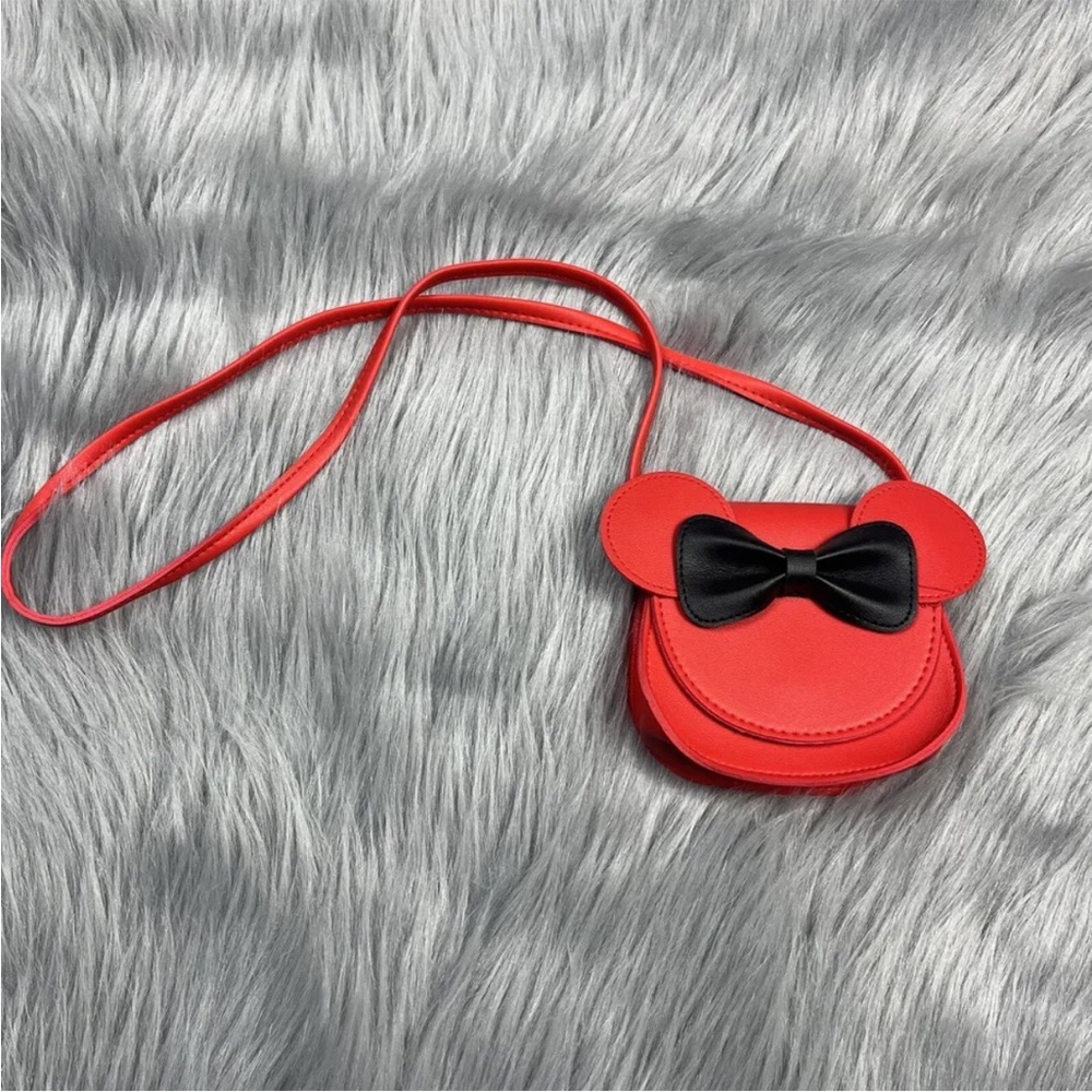 Girls Kids Red Black Minnie Mouse Mini Purse